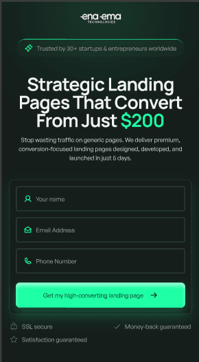 Ena-Ema Technologies Landing Page screenshot 2